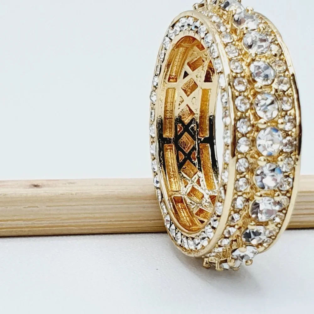 🔥Eternity Band 18K Gold Plated Cubic Zircon Engagement Rings forWomen,UNVN12364 - Picture 13 of 15